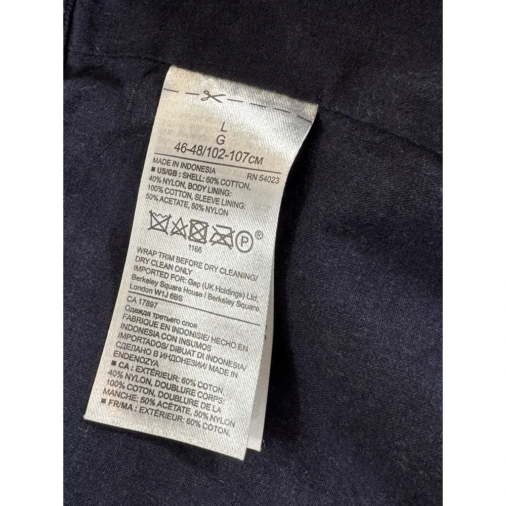 Banana Republic Men's Large Navy Blue Utility Field Jacket Cotton Nylon Lined